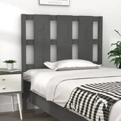 Vidaxl Posteljno vzglavje sivo 105,5x4x100 cm trdna borovina