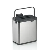 Kela Koš za biološke odpadke Plata iz nerjavečega jekla, matno srebrna, 20,5 x 13,0 x 21,0 cm, 2,1 l