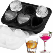 INF Heart+Rose 6-delni silikonski model za sladoled s pokrovom Black, (21265729)