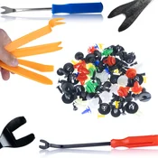 Rosfix Set Univerzalnih Avtomobilskih Sponk 100 Kos + Orodja Za Odstranjevanje Sponk 6 Kos | Večbarvne, Plastične, Dolžina 1-4 Cm, (5000219731)
