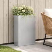 Vidaxl Vrtni lonček Srebrna 40 x 20 x 75 cm Pocinkano jeklo