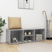 Klupa za spremanje obuce siva boja betona 105x35x35 cm drvena