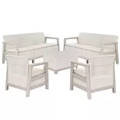 Scandi Love max linea duo set vrtnega pohištva z mizo iz jute za shranjevanje pebble grey-beige