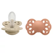 BIBS - Duda s simetričnim cucljem Infinity, Vanilla & Peach Silicone-6 - 36 mesecev