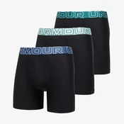 Bokserji Under Armour Performance Tech Mesh Solid 6in 3-Pack Black XXL