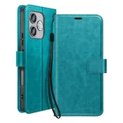 OEM Mayaxess, Denarnica etui Honor 600 Lite z zapestnim trakom in oporo, Turkizna, (5000275449)