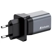 PUNJAC PUTNI ZA MOBITELE I TABLETE GAN 1XUSB-C/PD 35W/1XUSB-A QC 3.0 (EU/UK/US) VERBATIM 32200