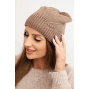 Kesi Womens winter hat made of wool with ribbed weave K471 mocha