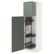 METOD Visoki element-ostava, bela/Nickebo mat sivozelena, 60x60x200 cm