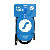 slomart Kabel SSQ XLRMi3 3m XLR ženski - Jack stereo 3,5 mm, zaščita kabla, črna, 2 x 0,23 mm2, 85?, profesionalna kakovost