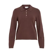VILA Pulover VIRil temno rjava