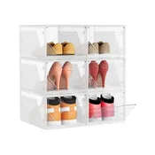 Songmics Set škatel za shranjevanje čevljev 36x26x19 cm bela plastika