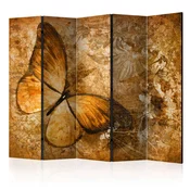 Paravan u 5 dijelova - butterfly (sepia) II [Room Dividers] 225x172