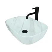 shumee GTM Design Aufsatzwaschbecken 46 cm - Matt Modern Waschbecken ohne Hahnloch - Elegant Aufsatzwaschbecken Oval für Badezimmer und Gäste WC - nur Bad Waschbecken