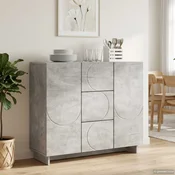 vidaXL Strani šal Betonsko siva 85,5 x 31 x 75 cm Inženirski les