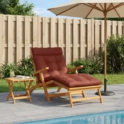 vidaXL Blazina za ležalnik VIANEN 100% poliester Rdeča 200 x 90 x 8 cm