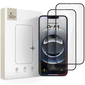 Tech-protect KALJENO STEKLO GLASS FIT+ PAKET 2 ETUI ZA IPHONE 13 / 13 PRO / 14 / 16E ČRNA