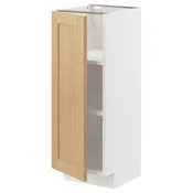 METOD Podni element s policama, bela/Forsbacka hrastovina, 30x37 cm