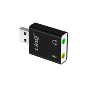 LINQ Zunanja zvocna kartica USB PC, Macbook - adapter Double Jack Surround 7.1 (zvocnik, mikrofon, slušalke), (20630908)