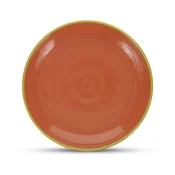 Zelen/oranžen desertni krožnik iz kamenine o 18 cm Duo – ONA