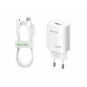 BAVIN Punjač 22.5w Usb A + kabl Type C/ bela