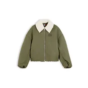 Tommy Jeans Prehodna jakna oliva / bela