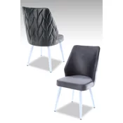 Hanah Home Set stolica Pufi, 48x90x43 cm, 4 komada, Sivo-bele