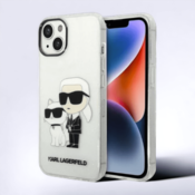 Karl Lagerfeld Ovitek Karl Lagerfeld Karl & Choupette - glitter transparent za iPhone 14 Plus/ 15 Plus (KLHCP14MHNKCTGT)