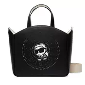 Karl Lagerfeld Ročna torbica IKON CIRCLE  črna / bela