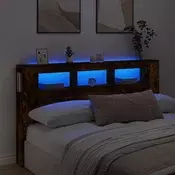 LED uzglavlje boja dimljenog hrasta 180x18,5x103,5 cm