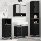 vidaXL Komplet pohištva za kopalnico 3 pcs Črni hrast 90 x 33 x 60 cm