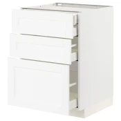 METOD / MAXIMERA Pod.elem.3front/2dnj/1srd/1vis.fiok, bela Enköping/bela im. drveta, 60x60 cm
