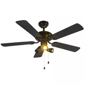 Stropni ventilator črn 110 cm 3-luči z vlečno vrvico - Mistral