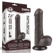 DILDO Lovetoy Sliding Skin Dual Layer Black 7