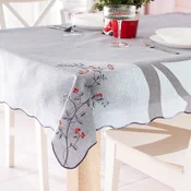 shumee Rowan Blossom - Prt z vezenjem iz jerebike - Siv - 140x220 cm