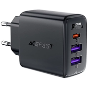 Acefast Wall charger A57 GaN 2xUSB-A+USB-C PD35W EU (black)