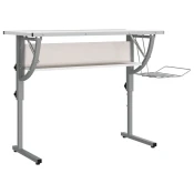 Radni stol bijelo-sivi 110x53x(58-87) konstruirano drvo i celik