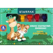 Voštane pastele Starpak - Životinje, 6 boja
