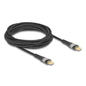 Delock kabel - 80765 (USB A na USB Type-C kabel za podatke i punjenje, prozirni, PD 3.0, 100W, crni, 3m)