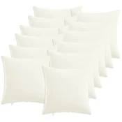 Vidaxl Prevleka za blazino 12 kos HEERLEN Bela 40 x 40 cm Blago