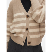VERO MODA Pletena jopa VMLEA  ecru / temno siva