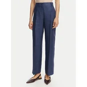 Weekend Max Mara Hlače iz tkanine Malizia 2615131112 Mornarsko modra Regular Fit