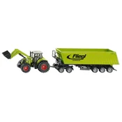 Traktor sa utovarivacem i prikolicom