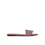 Natikači Calvin Klein Square Flat Sndl Embl Suede HW0HW03055 Roza