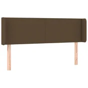 Vidaxl Vzglavje z ušesi temno rjavo 147x16x78/88 cm blago