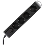 home Produžni kabel sa zaštitom, 4 utičnica, 1.5 mm2, 3 met - NVT 4K-3/BK