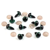 Oči z varovalko O12 mm - zelena jelka (50 kompletov)