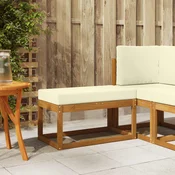 Vanjska klupa s jastukom Prirodna i krem 79 x 43 x 37 cm