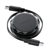 AceFast USB-C – USB-C kabel, navijalni, z organizatorjem, 60 W – črn