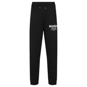 HUGO Hlače Nevez  črna / bela